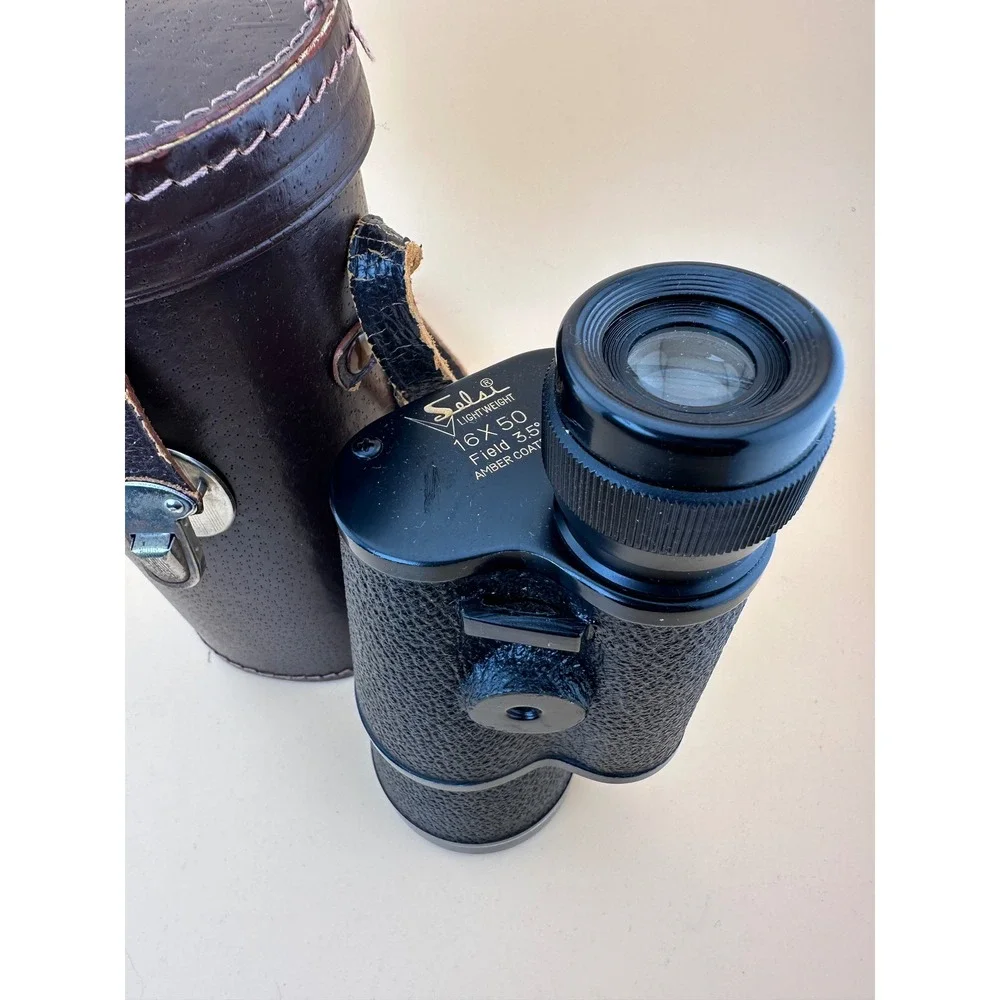 Vintage Solst Lightweight Monocular 16x50 Field 3.5 Amber Coated  Leather Case